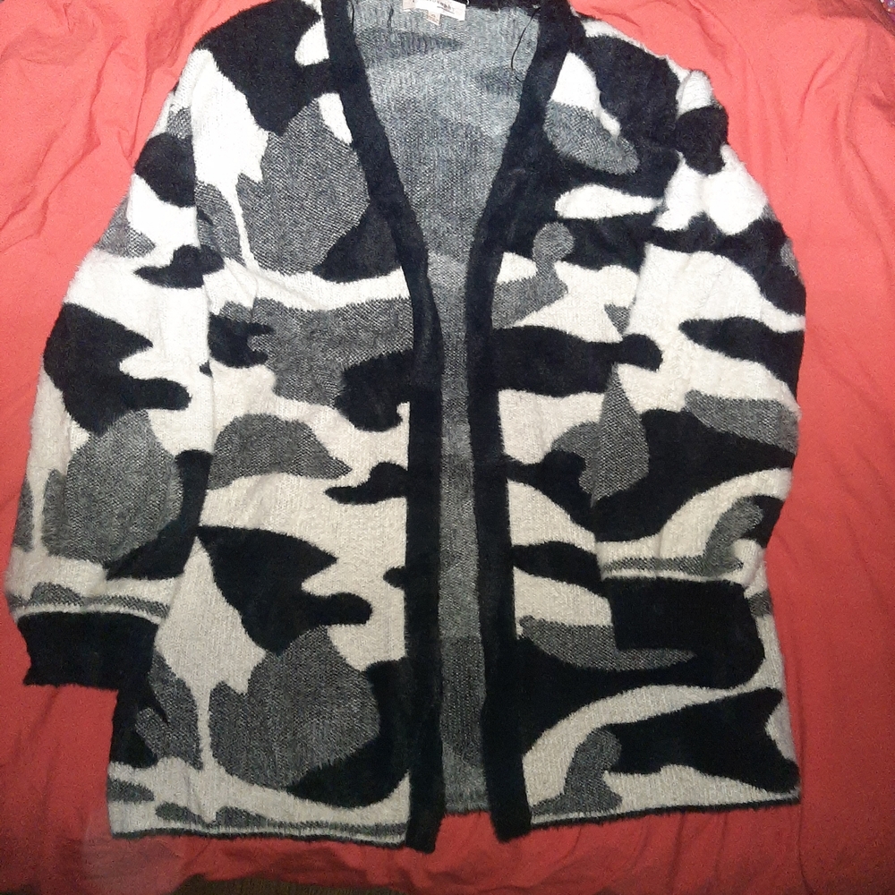 Philosophy Black and White Cardigan